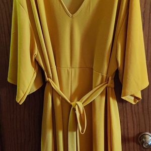 Eloquii Golden Midi Dress - 3x Plus